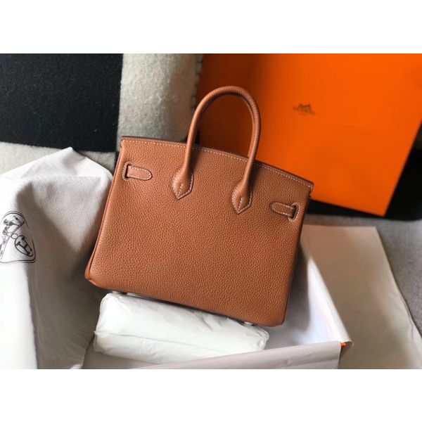 HERM Birkin 25cm Bag In Gold Clemence Leather GHW