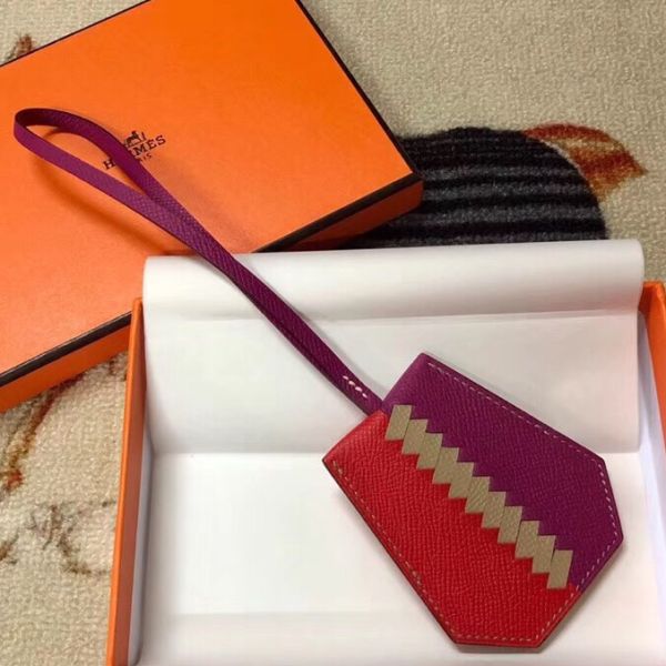 HERM Clochette Cles Grand Tressage Charm In Red/Purple