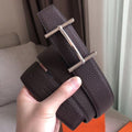 HERM H d'Ancre Reversible Belt In Cafe/Noir Leather