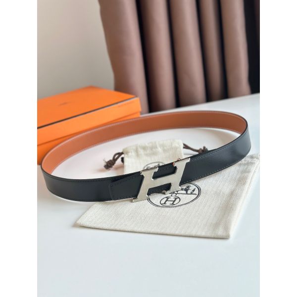 HERM H Speed Reversible Belt 32MM in Gold Clemence Leather