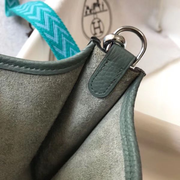 HERM Evelyne III TPM Bag In Vert Amande Clemence Leather