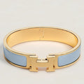 HERM Blue Ciel Enamel Clic H Bracelet