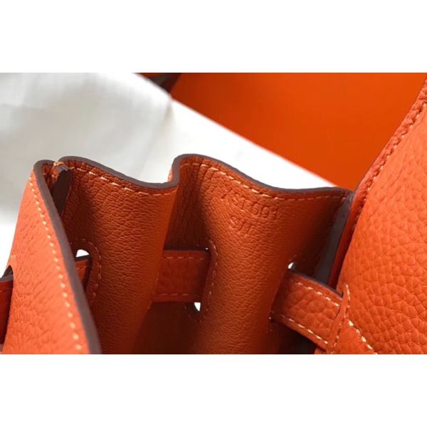 HERM Kelly 25cm Retourne Bag In Orange Togo Leather