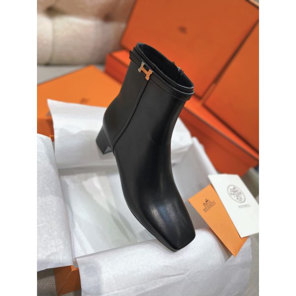 HERM Imperial 50 Ankle Boots in Black Calfskin