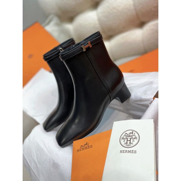 HERM Imperial 50 Ankle Boots in Black Calfskin