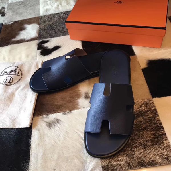 HERM Izmir Sandals In Sapphire Epsom Leather