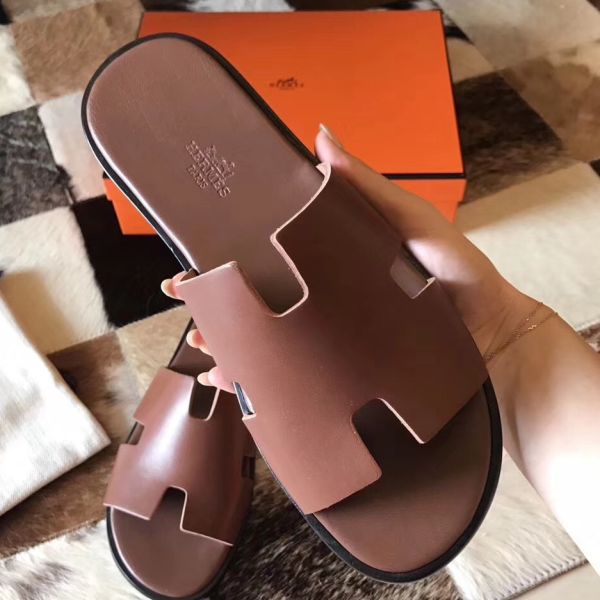 HERM Izmir Sandals In Camarel Swift Leather