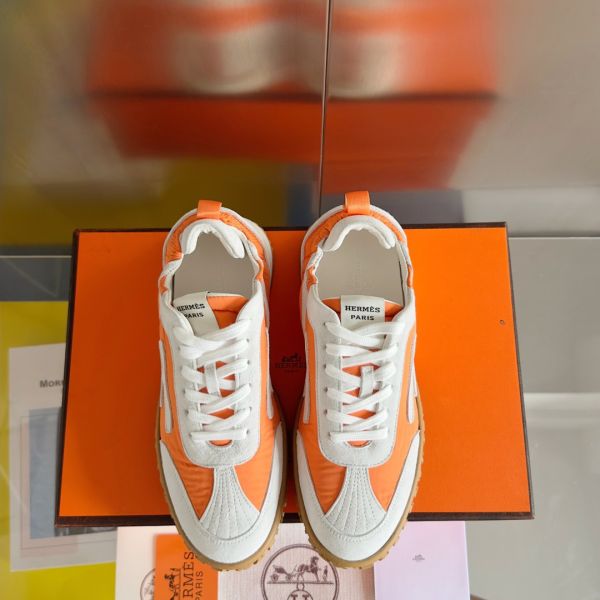 HERM Men's Jet Sneakers in Orange Technical Canvas