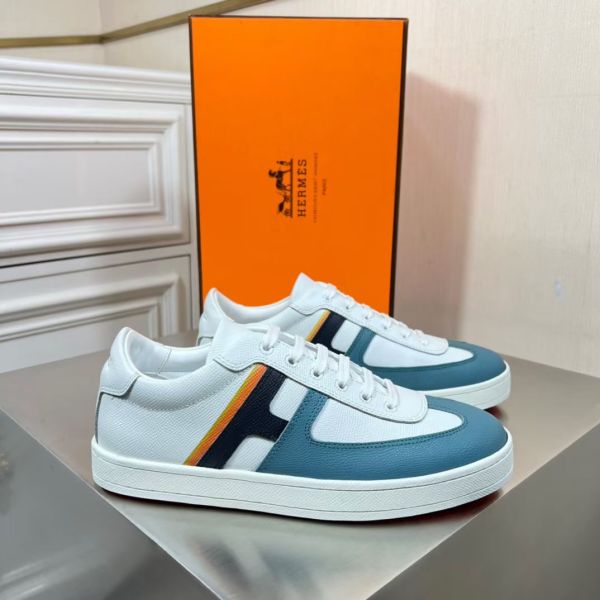 HERM Boomerang Sneakers In Multicolore Blue Leather