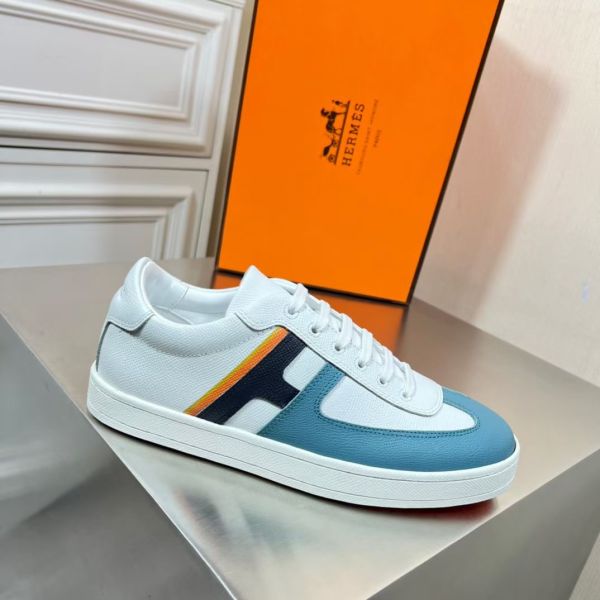 HERM Boomerang Sneakers In Multicolore Blue Leather