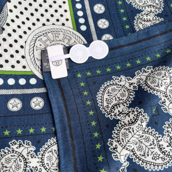 HERM Blue Zouaves et Dragons Bandana Shawl 140