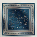 HERM Blue Tatouages Marins Bandana Shawl 140