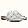 HERM Catena Mules In Silver Metallic Calfskin