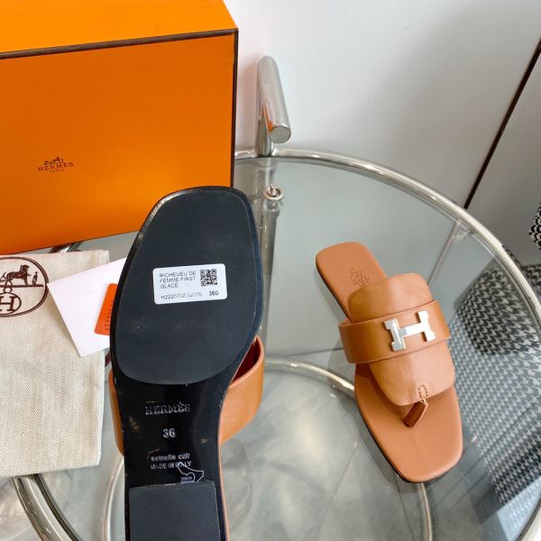 HERM Galerie Sandals In Brown Calfskin