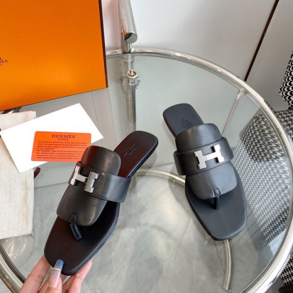 HERM Galerie Sandals In Black Calfskin