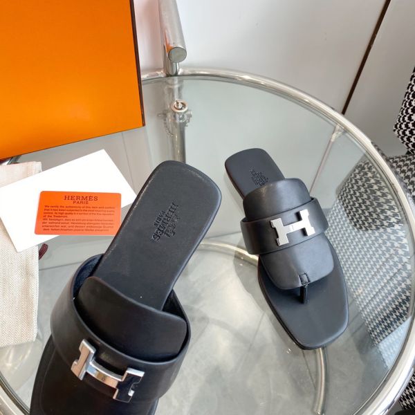 HERM Galerie Sandals In Black Calfskin