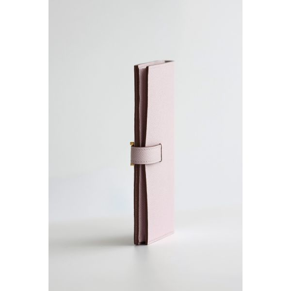 HERM Bearn Long Handmade Wallet in Mauve Pale Epsom Calfskin